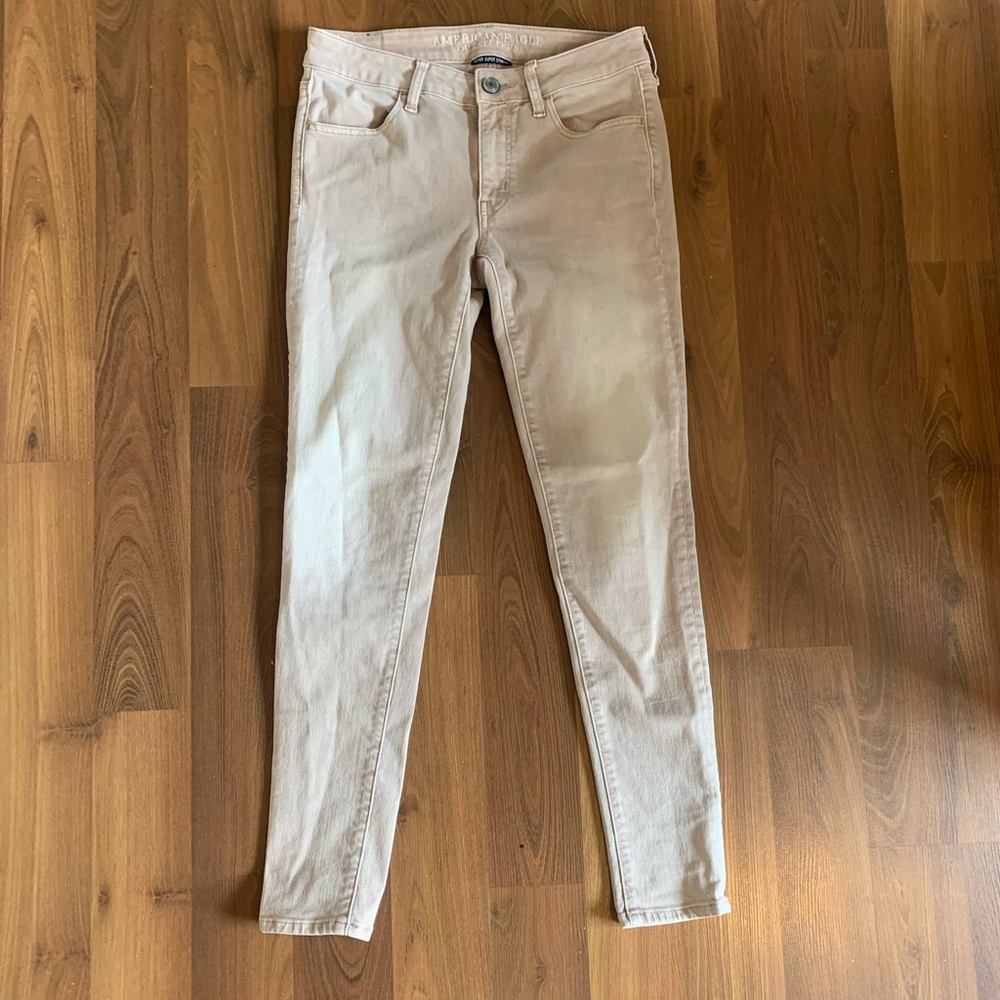 American Eagle Outfitters Cream Jeggings